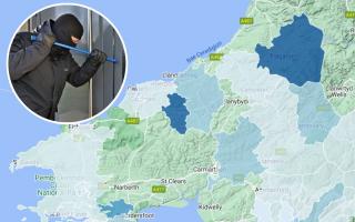 Three Carmarthenshire postcodes had among the lowest number of claims involving burglaries in every 1,000.