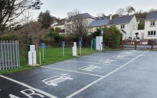 Pembrokeshire is leading the way with the number of electric vehicle charging points - such as these in Amroth.