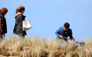 Filming the Dobby burial scene at Freshwater West for Harry Potter and the Deathly Hallows Part 1