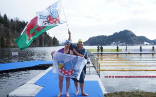 Members of The Bluetits at last year's Winter Swimming World Championships in Slovenia .