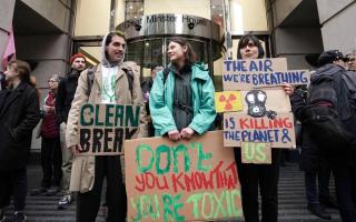 Extinction Rebellion campaigners pictured on a previous protest in London.