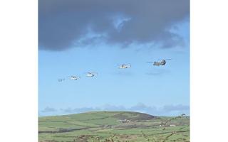 The helicopters flying in formation over Pembrokeshire were a stunning sight.
