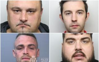 Kevin Offland, Daniel Byrne-Crowley, Daniel Davies and Jordan Mruk (clockwise from top left) were among the west Wales criminals jailed in March.