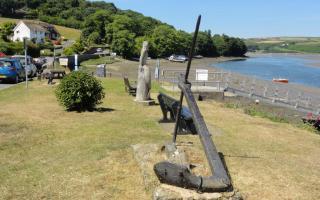 View of the Teifi at Glanteifion with the anchor in the foreground.