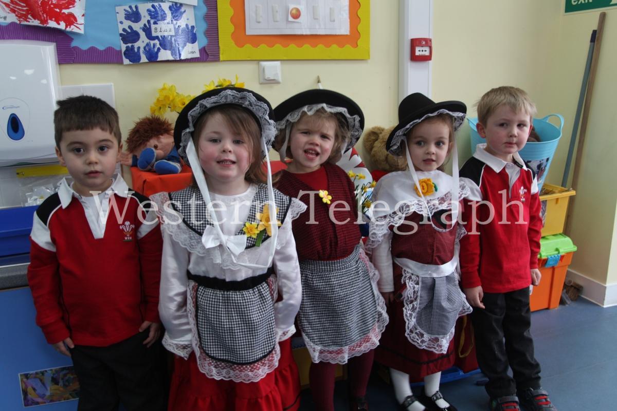 Cleddau Reach pupils celebrate St David's Day. PICTURE: Western Telegraph