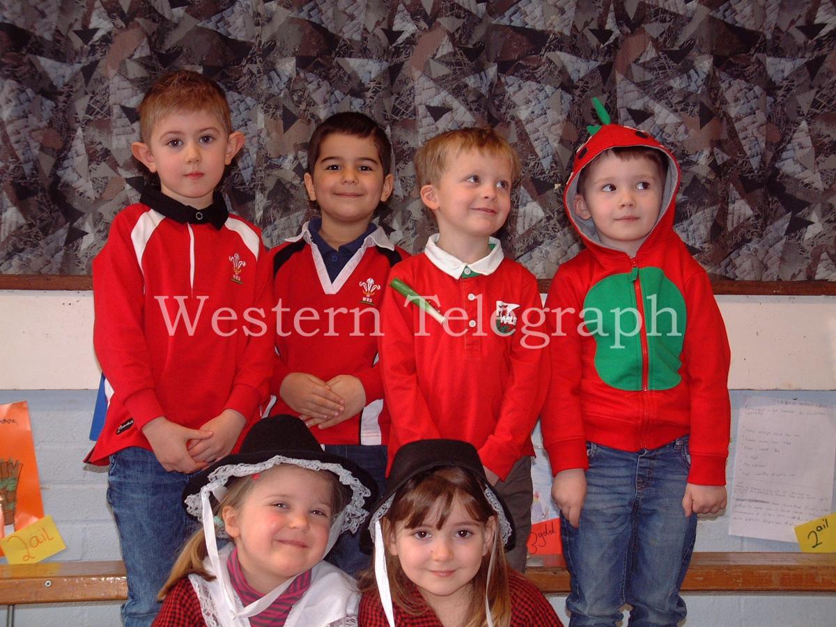 South Pembrokeshire pupils show their St David's Day pride. PICTURE: Western Telegraph